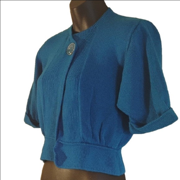 St. John Sweaters - St. John By Marie Grey Vintage Blue Cardigan. See Measurements For Your Fit.